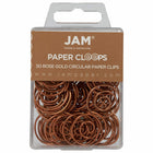 JAM Paper Colored Circular Paper Clips - Rose Gold - 2 Packs of 50-Color: Rose Gold