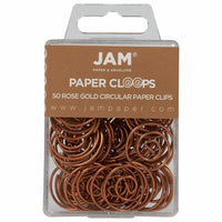 JAM Paper Colored Circular Paper Clips - Rose Gold - 2 Packs of 50-Color: Rose Gold
