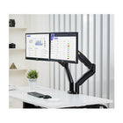 North Bayou 22"-32" Gas-Strut Desktop Dual Monitor Arm with USB Port - Black (F195-A)-Rotation: 360-degrees, Swivel: 180 -degrees, Tilt: +8-degrees / - 55-degrees