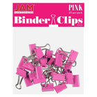 JAM Paper Binder Clips, Small, 19mm, Pink Binderclips, 5 packs of 25 (334BCPig)-Size: 0.75"