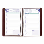 Blueline 2023 Daily Planner - Burgundy - 8"H x 5"W - Bilingual-Spiral binding with soft lizard cover