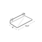 Azar Displays 13.5" x 6" Acrylic Shelf For Pegboard/Slatwall, Clear, 4 Pack (556099)-2"H x 13-3/4"W x 6"D, 3/16"T