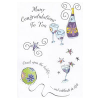 Rosedale 5-1/2" x 8" Many Congratulations To You Greeting Cards And Envelopes, 12 Pack (17401)-Printed on premium uncoated card stock