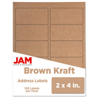 JAM Paper Standard Mailing Shipping Address Labels - 2" x 4" - Brown Kraft - 120 Pack-English only packaging