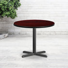 Flash Furniture 36" Round Mahogany Laminate Table Top with 30" x 30" Table Height Base-Top Size: 36"W x 36"D