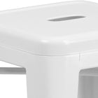 Flash Furniture 24" High Backless Metal Indoor-Outdoor Counter Height Stool with Square Seat - White-500 lb. Weight Capacity