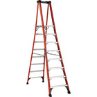 Louisville Ladder 11' Industrial Extra Heavy-Duty Fibreglass Pro Platform Stepladder FXP1800 Series, Stainless Steel (FXP1808HD)-Nominal Height: 11'