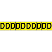 Accuform Signs Identify Locations, Supplies & Tools, Individual Letter & Number Markers, D, 1", 30 Pack-Character D