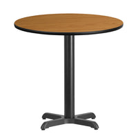 Flash Furniture 30" Round Natural Laminate Table Top with 22" x 22" Table Height Base-Hospitality Table