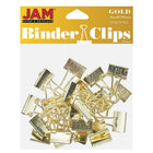JAM Paper Coloured Binder Clips, Small, 19mm, Gold Binderclips, 25 Pack (334BCGO)-Size: Small .75 inch (19mm)