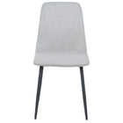 My Home My Living Fabric Side Chair with Matte Black Sanded Steel Legs - Light Grey - 2 Pack-Comfortable polyurethane foam seat and back