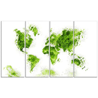 Designart Green Map Canvas Art Print, (PT2708-2-271)-Print