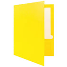 JAM Paper Glossy Two Pocket Presentation Folders, Yellow, 12 Pack (385Gyeag)-4