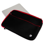 Vangoddy 14" Neoprene Laptop Sleeve - Black/Red-Front zippered compartment is great for holding accessories