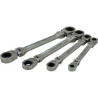 Gray Tools 4 Piece SAE, Double Box Flex Head, Ratcheting Wrench Set, 5/16" X 3/8"-11/16" X 3/4"-Contains Sizes: 5/16 X 3/8", 7/16" X 1/2", 9/16" X 5/8", 11/16" X 3/4".