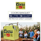 Coors Banquet Retro Ice Chest Cooler with Bottle Opener - 13L-Self-locking carry handle