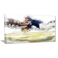 Designart Baseball Yourrrre Out Canvas Art Print, (PT2557-32-16)-Print