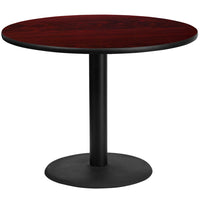 Flash Furniture 42'' Round Laminate Table Top, Mahogany with 24'' Round Table-Height Base (XURD42MATR24)-Hospitality Table