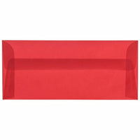 JAM Paper #10 Business Translucent Vellum Envelopes - 4.125" x 9.5" - Primary Red - 50 Pack-Colour: Primary Red Translucent Envelopes