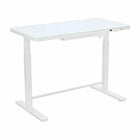 Uncaged Ergonomics Rise Up Glass Top Electric Height Adjustable Sit/Stand Desk - White-Switch between sitting and standing easily