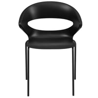 Flash Furniture Contemporary Black Vinyl Adjustable Height Barstool with Quilted Wave Seat & Chrome Base - 2 Pack-Multipurpose Stack Chair