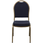 Flash Furniture HERCULES Series Dome Back Stacking Banquet Chairs with Navy Patterned Fabric & Gold Frame - 4 Pack-500 lb. Weight Capacity