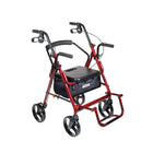 Drive Medical Duet Transport Wheelchair Rollator Walker, Burgundy-Combines the features of a rollator and transport chair in one unit; An individual can ambulate independently or be pushed safely by a caregiver