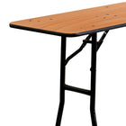 Flash Furniture 18" x 96" Rectangular Wood Folding Training - Seminar Table with Smooth Clear Coated Finished Top-Training Style Table