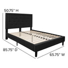 Flash Furniture Roxbury Queen Size Tufted Upholstered Platform Bed - Black Fabric-Button Tufted