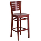 Flash Furniture Darby Series Slat Back Mahogany Wood Restaurant Barstool-800 lb. Weight Capacity