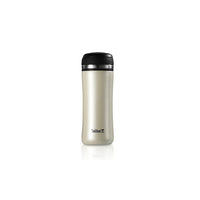 Timolino TeaGo Vacuum Mug, Ivory White, 12 fl. Oz.-Vacuum insulation keeps drink hot, cold & fresh for hours. Simply drop tea leaves or fresh coffee grounds inside the cylinder & pour hot water on top; drink seeps within