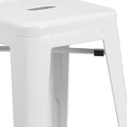 Flash Furniture 24" High Backless Metal Indoor-Outdoor Counter Height Stool with Square Seat - White-Stacks 4 to 8 High