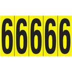 Accuform Signs Identify Locations, Supplies & Tools, Individual Letter & Number Markers, 6, 3-7/8", 10 Pack-Character 6