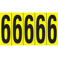 Accuform Signs Identify Locations, Supplies & Tools, Individual Letter & Number Markers, 6, 3-7/8", 10 Pack-Character 6
