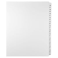 Mark Maker Legal Exhibit Index Tab Set of White Single Tabs, 1/25th Cut, Letter Size, No Holes, Number 26 - 50-White Single Tabs, 1/25th Cut