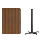 Flash Furniture 30'' x 42'' Rectangular Laminate Table Top, Walnut with 22'' x 30'' Bar-Height Table Base (XUWA3042T2230B)-Top Size: 30"W x 42"L