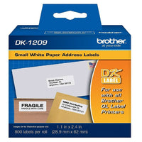 Brother DK1209 Small Address Paper Labels 1.1" x 2.4" (28.9 mm x 62 mm) - 800 Pack-28.9 mm
