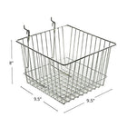 Azar Displays Wire Basket, Chrome, 4.25" , 2 Pack (300621)-2 wire hooks attached for easy mounting