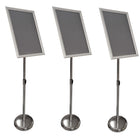 Eddie's Floor Standing Snap Frame Sign Holder - 11" x 17" - Silver Aluminum/Chrome - 3 Pack (130412-3)-Snap Frame Floor Standing Sign Holder