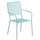 28'' Square Sky Blue Indoor-Outdoor Steel Patio Table Set with 4 Square Back Chairs [CO-28SQ-02CHR4-SKY-GG]-4