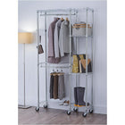 TRINITY EcoStorage  Mobile Closet Organizer, Chrome (TBFZ-2702)-6 Swivel Wheels:  3" x 1" - (2) locking, (4) non-locking