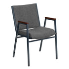Flash Furniture HERCULES Series Heavy Duty Stack Chair with Arms - Grey Fabric-Contemporary Style