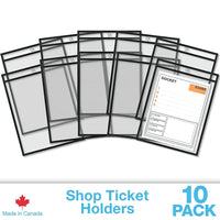 QuickFit Standard 9" x 12" Shop Ticket Holders, Black, 10 Pack-Reduces classroom paper waste and supply costs.