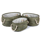 Truu Design Round Storage Baskets, Set of 6, 15.5 x 18 inches, Green-Tightly braided, thick rope handles on the side for easy grip and portability