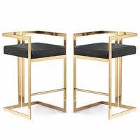 Plata Decor Harvey II Stools - Gold/Black - 2 Pack-Counter stool