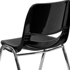 Flash Furniture HERCULES Series 440 lb. Capacity Black Ergonomic Shell Stack Chair with Chrome Frame & 14" Seat Height-Vented Back allows air circulation