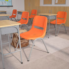 Flash Furniture HERCULES Series Orange Ergonomic Shell Stack Chair with Grey Frame-Limited Lifetime Warranty on Frame