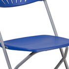 Flash Furniture HERCULES Series Plastic Fan Back Folding Chair - Blue-Contoured Back and Seat