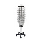FuTECH Literature Holder Rolling Spinner with 27 Pockets - 57.5"H - Black-Literature Holders
