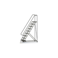 Tri-Arc Manufacturing Aluminum Rolling Ladder, Step Width: 24", Step Type: Ribbed, No. of Steps: 9 (WLAR109244)-No. of Steps: 9
